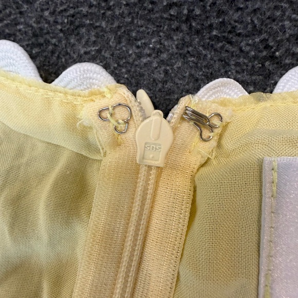 Hello Molly Yellow Sheer Dress with White Trim - Picture 6 of 8